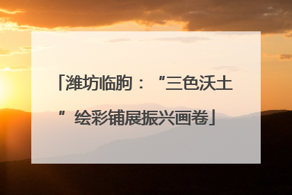 潍坊临朐：“三色沃土”绘彩铺展振兴画卷