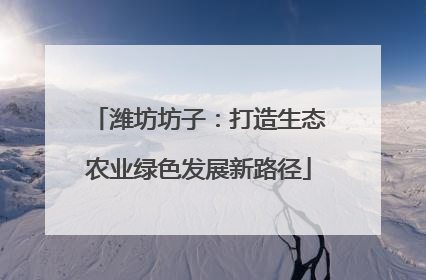 潍坊坊子：打造生态农业绿色发展新路径