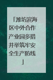 潍坊滨海区中外合作产业园多措并举筑牢安全生产防线