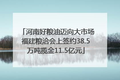 河南好粮油迈向大市场 福建粮洽会上签约38.5万吨揽金11.5亿元