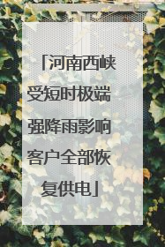 河南西峡受短时极端强降雨影响客户全部恢复供电