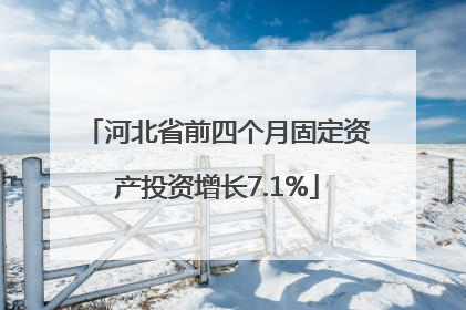 河北省前四个月固定资产投资增长7.1%