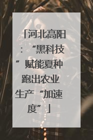 河北高阳：“黑科技”赋能夏种 跑出农业生产“加速度”