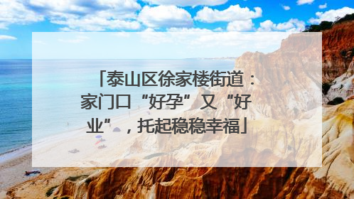 泰山区徐家楼街道：家门口“好孕”又“好业”，托起稳稳幸福