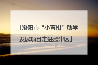 洛阳市“小青柑”助学发展项目走进孟津区