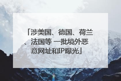 涉美国、德国、荷兰、法国等 一批境外恶意网址和IP曝光