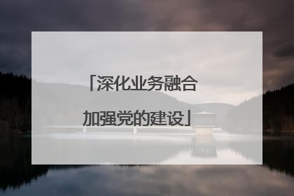 深化业务融合 加强党的建设