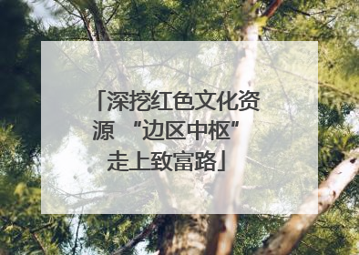 深挖红色文化资源 “边区中枢”走上致富路