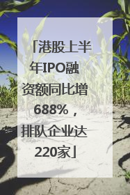 港股上半年IPO融资额同比增688%，排队企业达220家