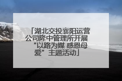 湖北交投襄阳运营公司隆中管理所开展“以路为媒 感恩母爱”主题活动