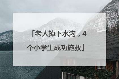 老人掉下水沟，4个小学生成功施救