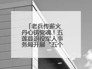老兵传薪火 丹心铸党魂！五莲县退役军人事务局开展“五个一”特色活动