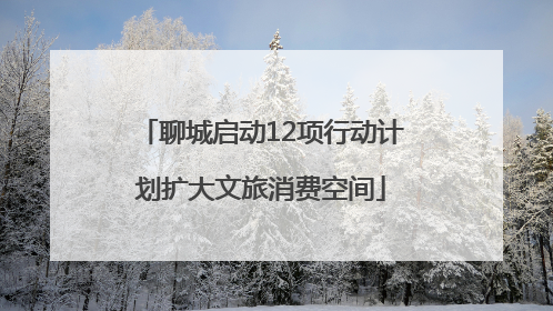聊城启动12项行动计划扩大文旅消费空间