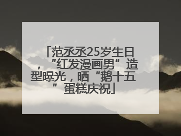 范丞丞25岁生日，“红发漫画男”造型曝光，晒“鹅十五”蛋糕庆祝