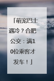 萌宠巴士遇冷？合肥公交：满10位乘客才发车！