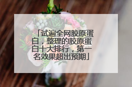 试遍全网胶原蛋白，整理的胶原蛋白十大排行，第一名效果超出预期