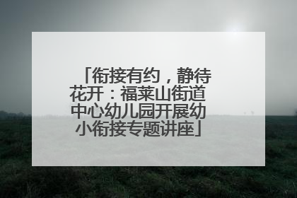 衔接有约，静待花开：福莱山街道中心幼儿园开展幼小衔接专题讲座