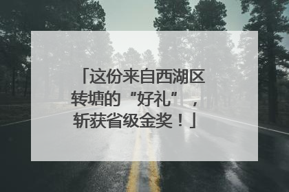 这份来自西湖区转塘的“好礼”，斩获省级金奖！