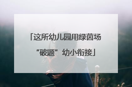 这所幼儿园用绿茵场“破题”幼小衔接