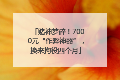 赌神梦碎！7000元“作弊神器”，换来拘役四个月