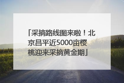 采摘路线图来啦！北京昌平近5000亩樱桃迎来采摘黄金期
