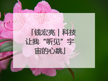 钱宏亮｜科技让我“听见”宇宙的心跳