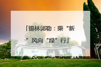 锡林郭勒：乘“新”风向“绿”行