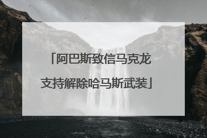 阿巴斯致信马克龙 支持解除哈马斯武装