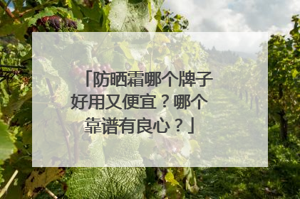 防晒霜哪个牌子好用又便宜？哪个靠谱有良心？