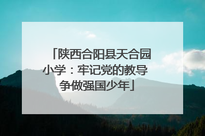 陕西合阳县天合园小学：牢记党的教导 争做强国少年