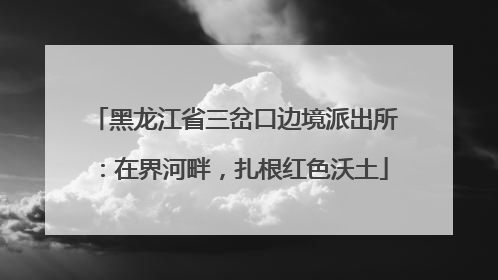 黑龙江省三岔口边境派出所：在界河畔，扎根红色沃土