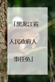 黑龙江省人民政府人事任免