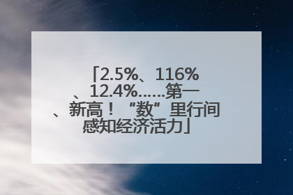 2.5%、116%、12.4%……第一、新高！“数”里行间感知经济活力