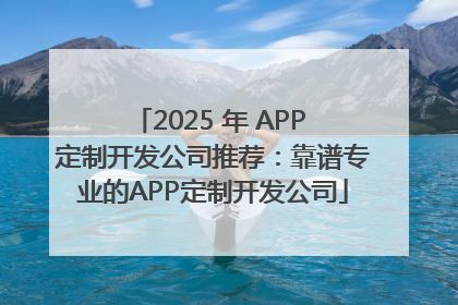 2025 年 APP 定制开发公司推荐：靠谱专业的APP定制开发公司