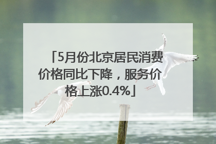 5月份北京居民消费价格同比下降，服务价格上涨0.4%