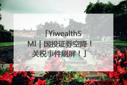 YiwealthSMI｜国投证券空降！关税事件刷屏！